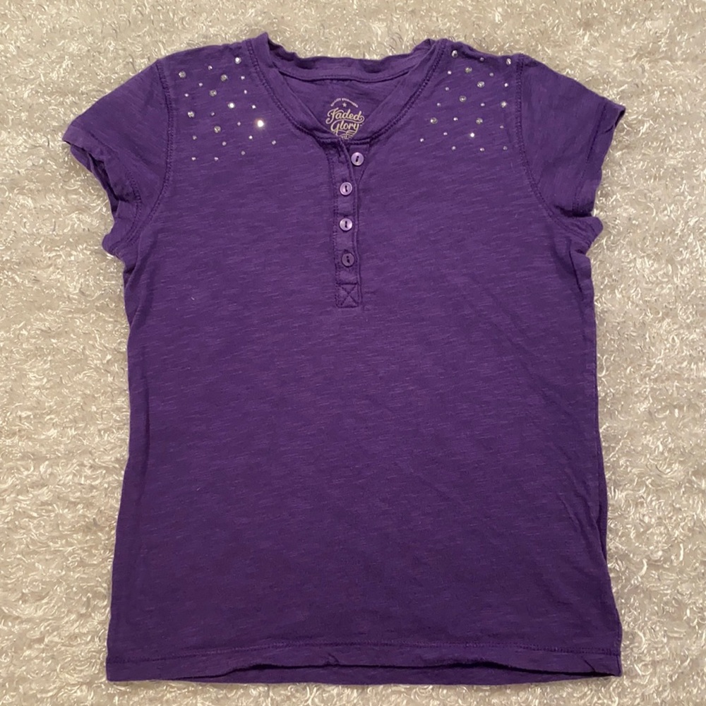 Girl’s Faded Glory Purple Shirt (Size 6-6x)
